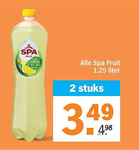 Alle Spa Fruit 1.25 liter 2 stuks