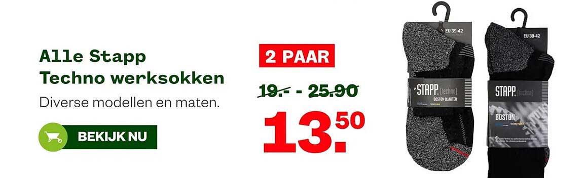 Alle Stapp Techno werksokken 2 PAAR