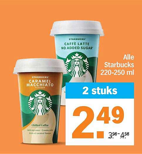 Alle Starbucks 220-250 ml 2 stuks