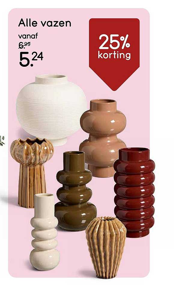 Alle vazen 25% korting