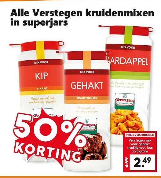 Alle Versteegen kruidenmixen in superjars 50% korting