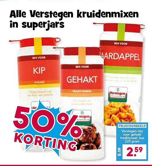 Alle Verstegen kruidenmixen in superjars 50% korting
