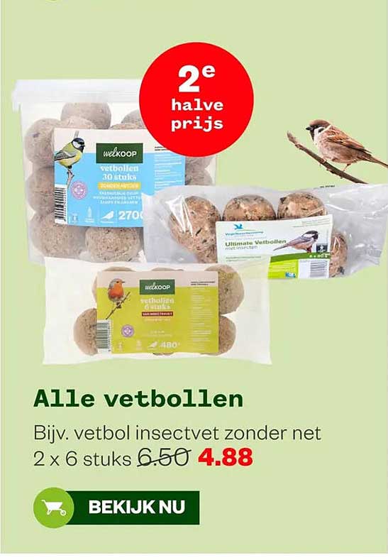 Alle vetbollen 2e halve prijs