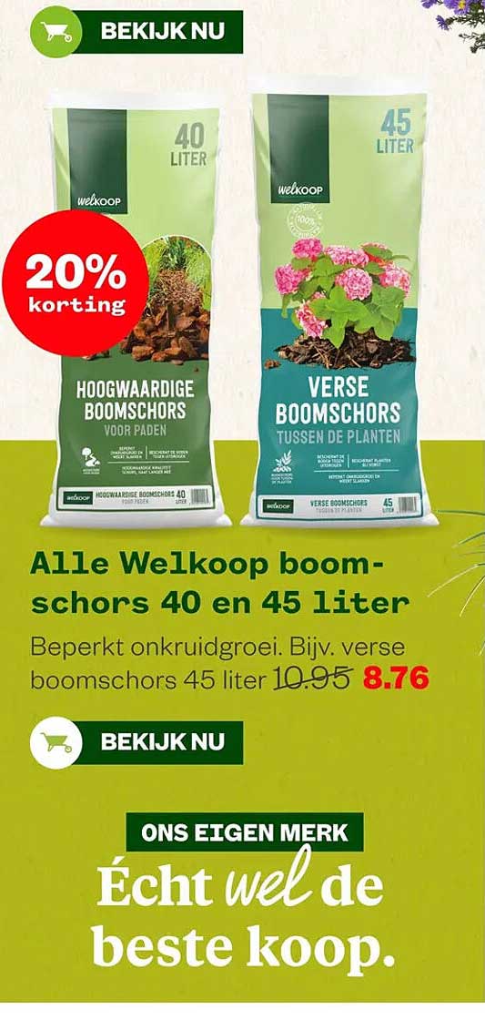 Alle Welkoop boomschors 40 en 45 liter
