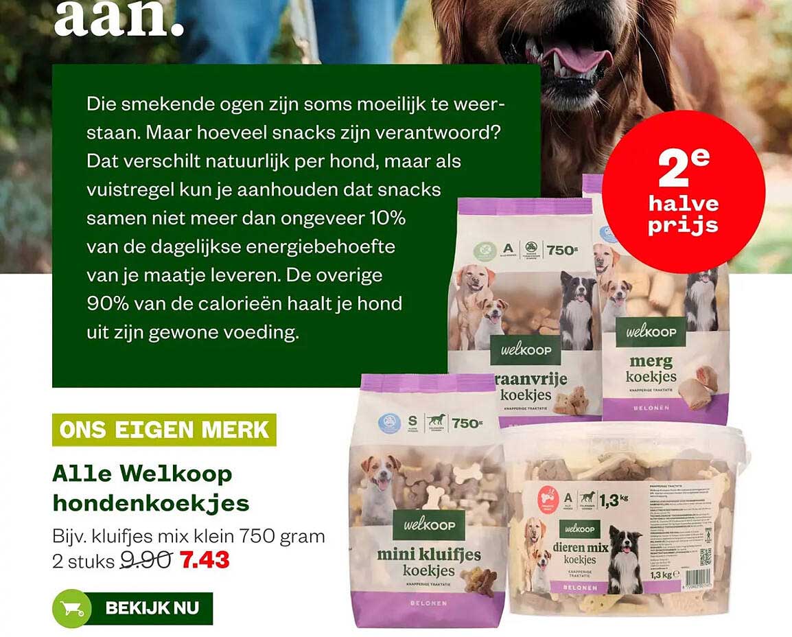 Alle Welkoop hondenkoekjes 2e halve prijs