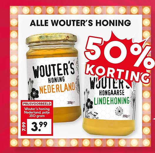 ALLE WOUTER'S HONING 50% KORTING