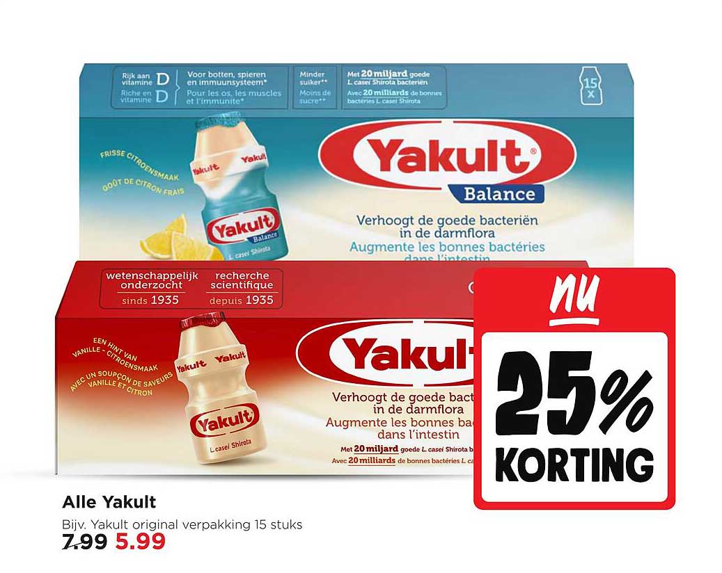 Alle Yakult 25% korting