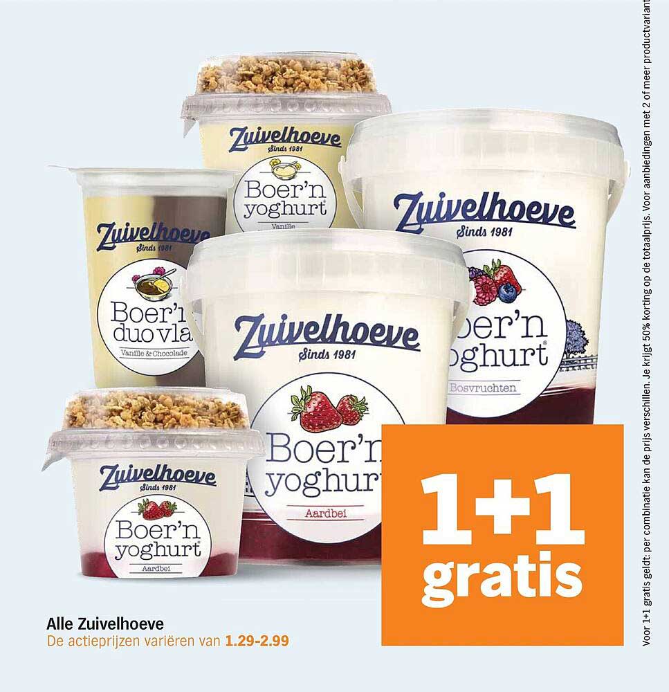 Alle Zuivelhoeve 1+1 gratis
