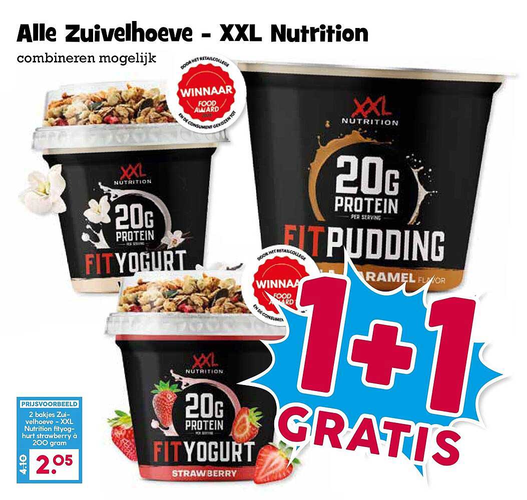 Alle Zuivelhoeve – XXL Nutrition combineren mogelijk 1+1 gratis