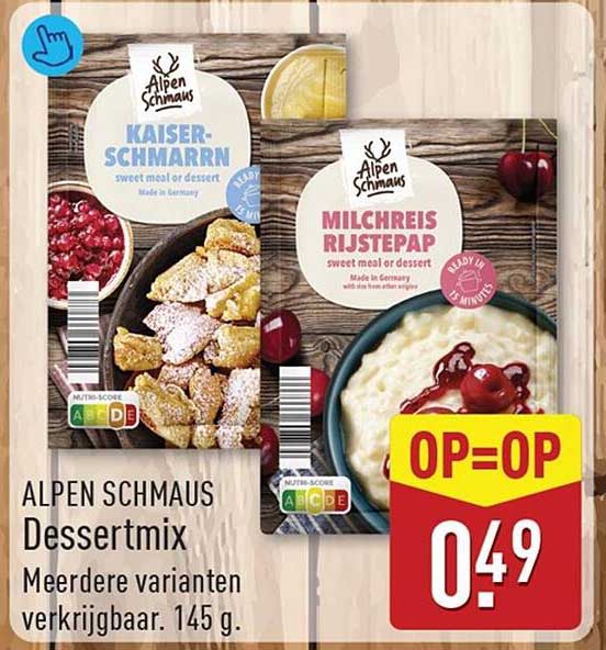 ALPEN SCHAUMS Dessertmix Meerdere varianten verkrijgbaar. 145 g.