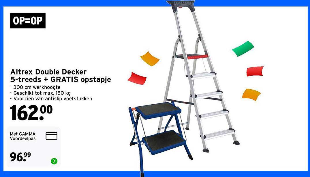 Altrex Double Decker 5-treeds + GRATIS opstapje