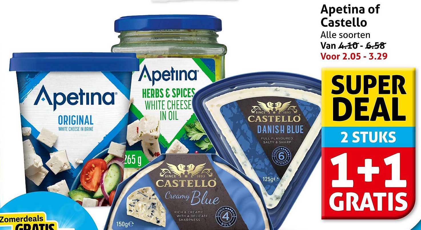 Apetina of Castello Alle soorten 1+1 gratis