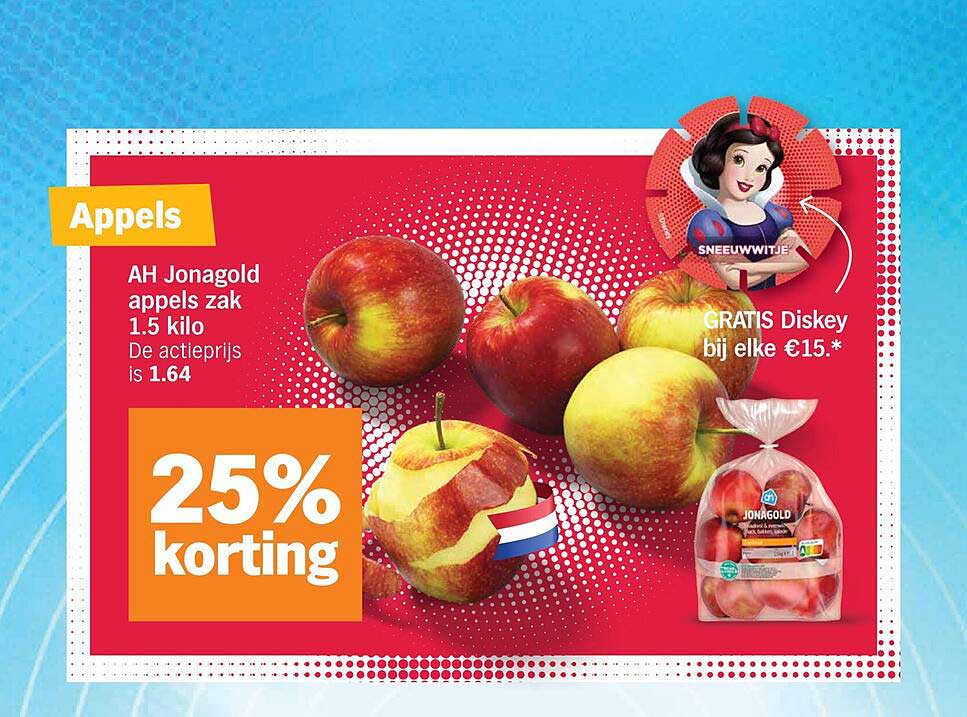 Appels AH Jonagold appels zak 1.5 kilo 25% korting