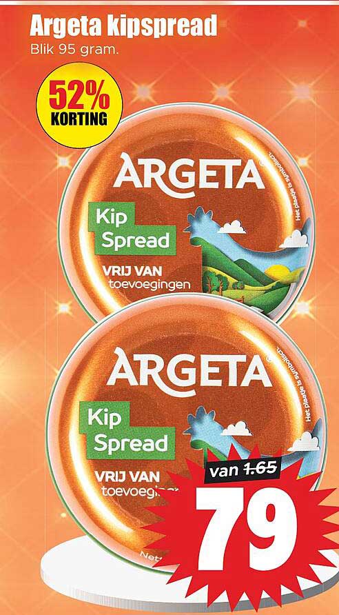 Argeta kipspread Blik 95 gram. 52% KORTING
