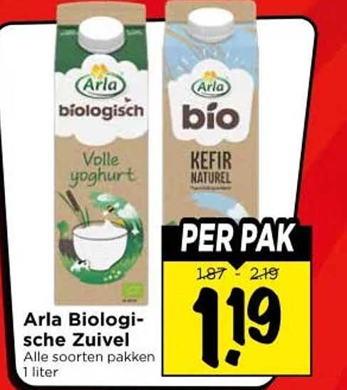 Arla Biologische Zuivel Alle soorten pakken 1 liter PER PAK