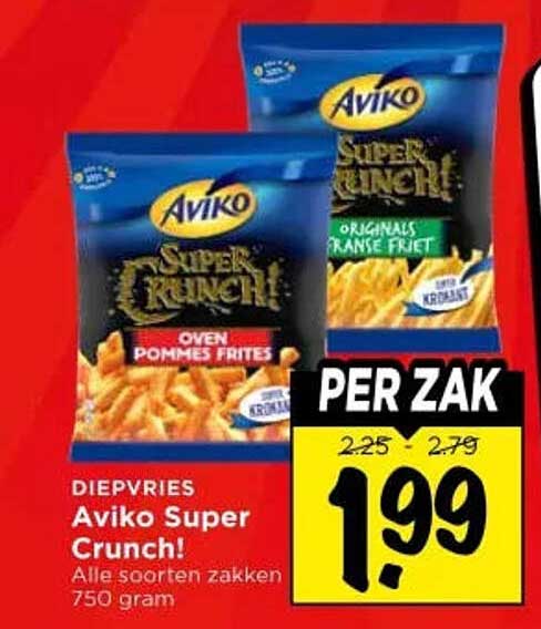 Aviko Super Crunch! Alle soorten zakken 750 gram