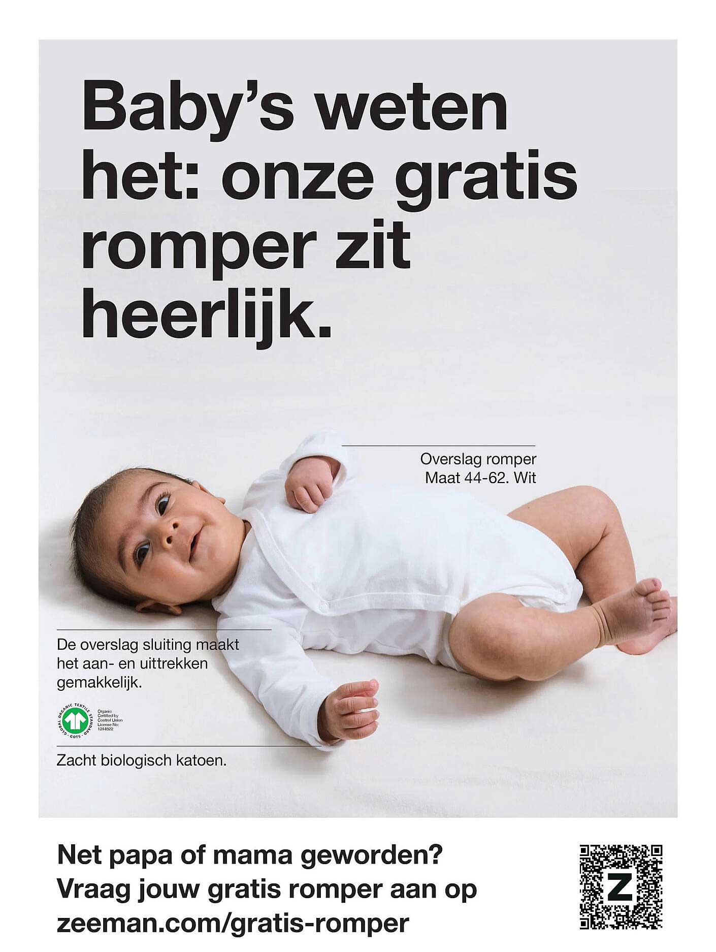 Baby’s weten het: onze gratis romper zit heerlijk.