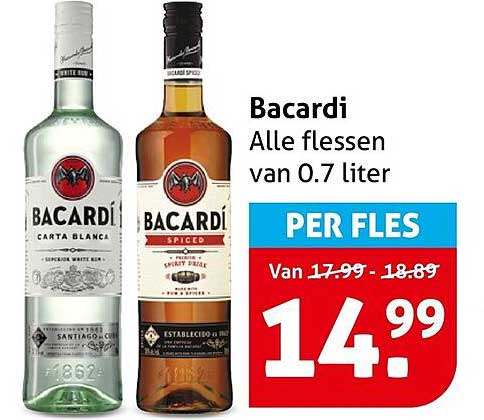 Bacardi Alle flessen van 0.7 liter PER FLES