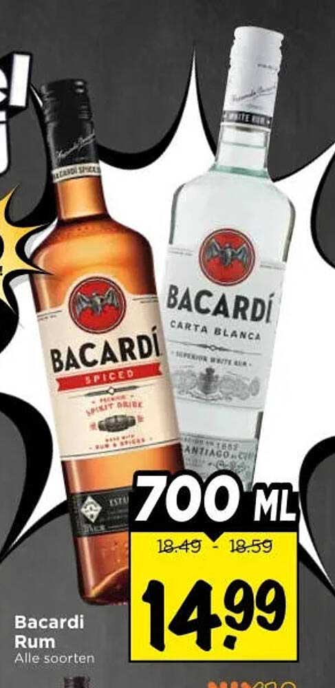 Bacardi Rum Alle soorten 700 ML