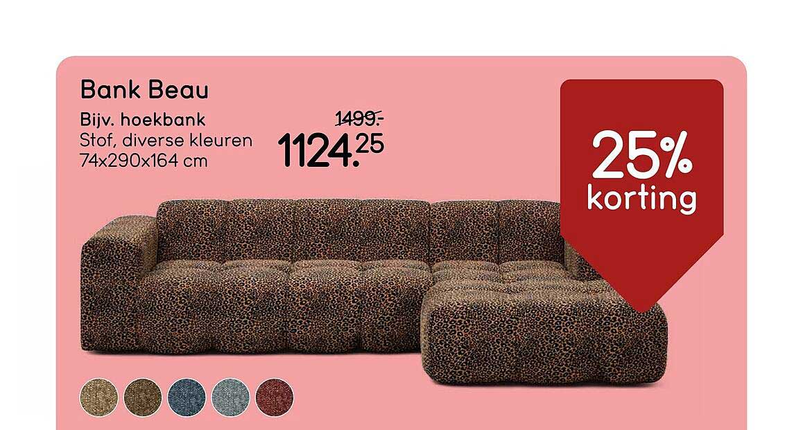 Bank Beau 25% korting