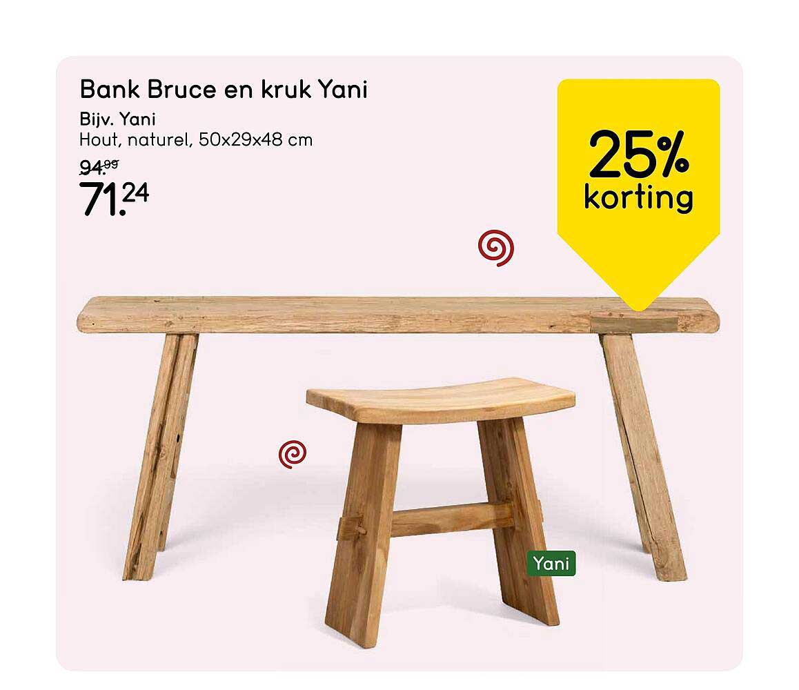 Bank Bruce en kruk Yani
