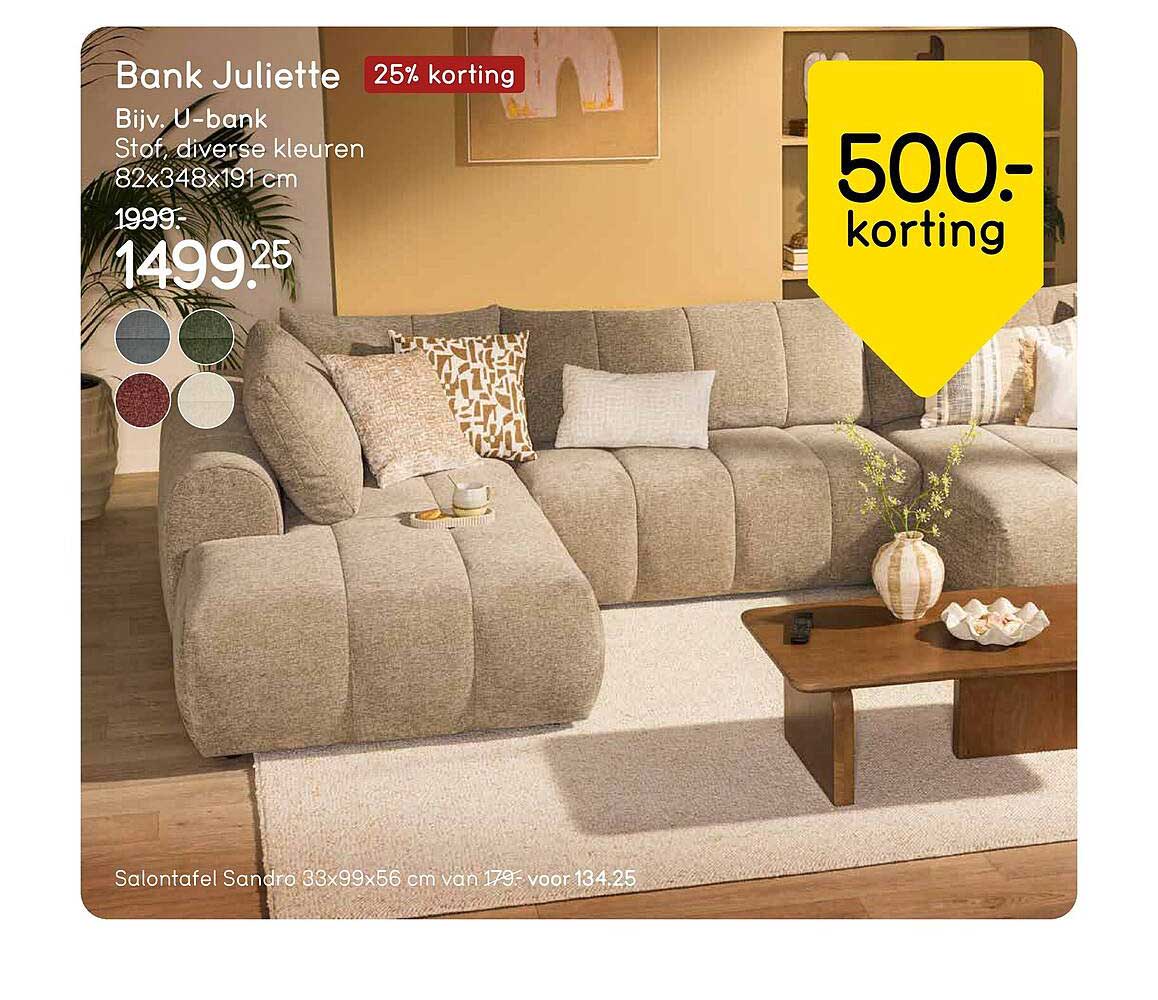 Bank Juliette 25% korting