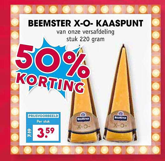 BEEMSTER X-O- KAASPUNT 50% KORTING