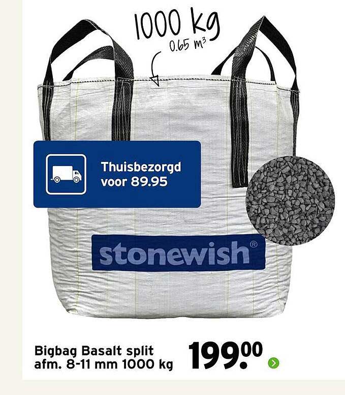 Bigbag Basalt split afm. 8-11 mm 1000 kg