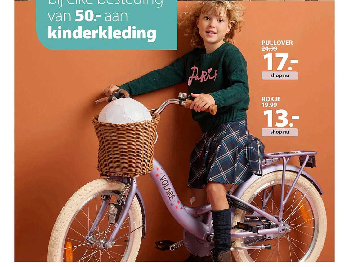 Bij elke besteding van 50.- aan kinderkleding