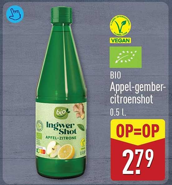 BIO Appel-gember-citroenshot 0.5 l. OP=OP