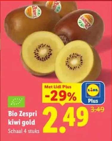 Bio Zespri kiwi gold Schaal 4 stuks