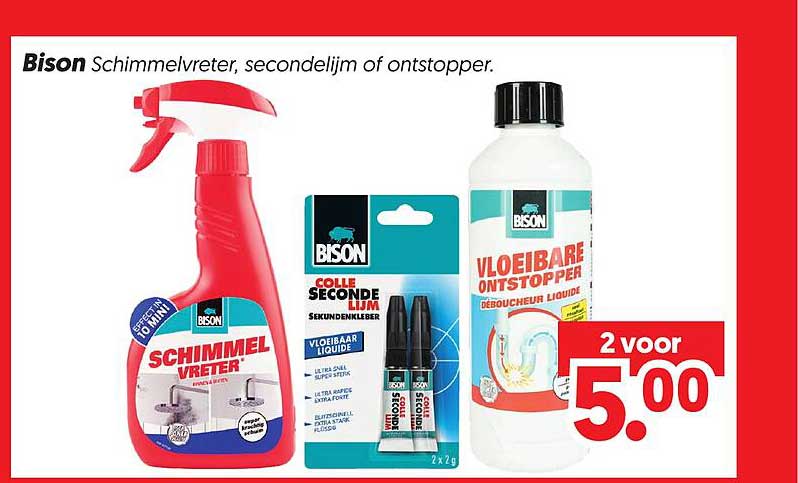 Bison Schimmelvreter, secondelijm of ontstopper 2 voor