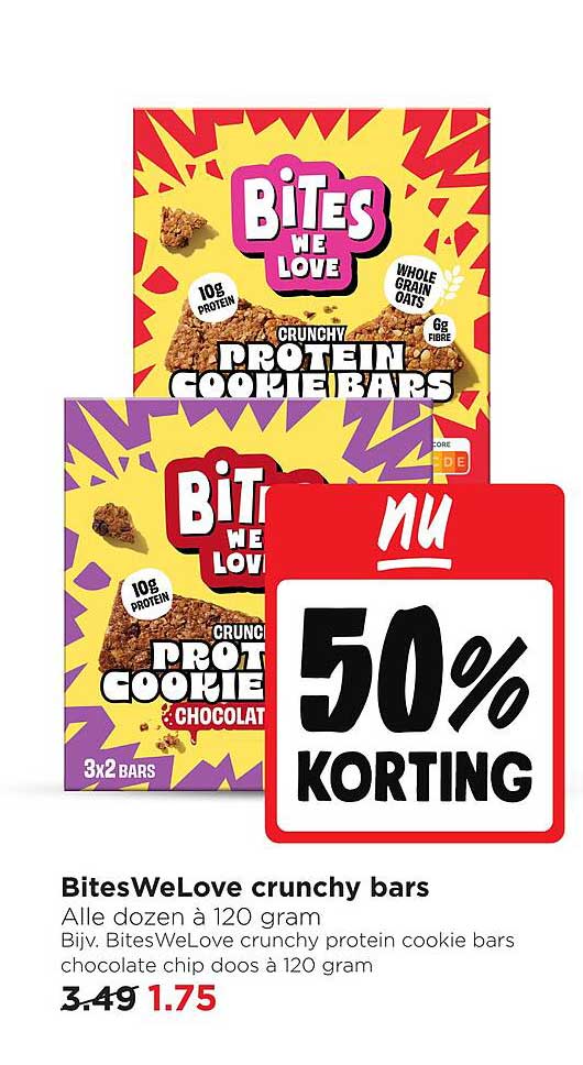 BitesWeLove crunchy bars 50% korting