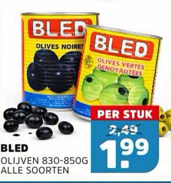 BLED OLIJVEN 830-850G ALLE SOORTEN