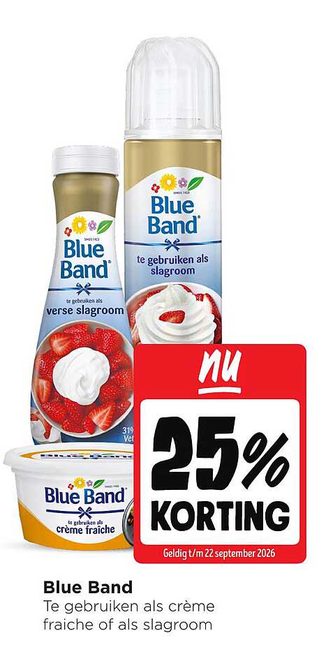 Blue Band Te gebruiken als crème fraiche of als slagroom 25% KORTING