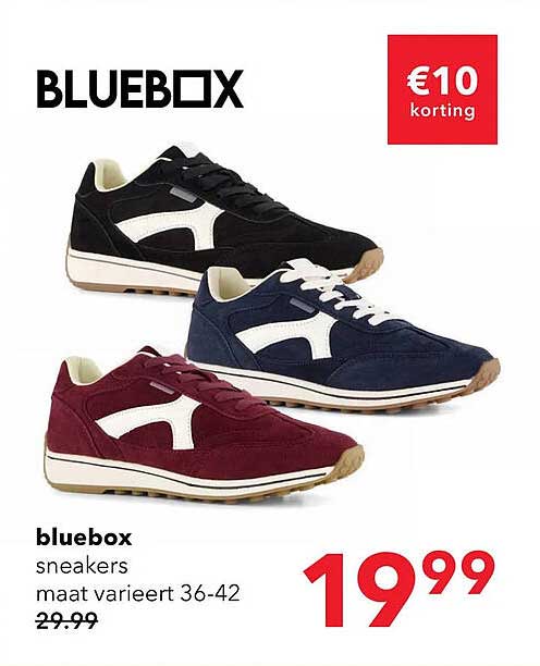 bluebox sneakers maat varieert 36-42
