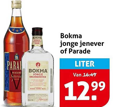 Bokma jonge jenever of Parade LITER