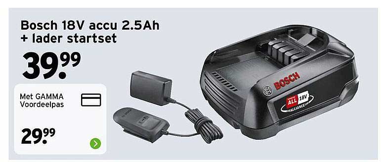 Bosch 18V accu 2.5Ah + lader startset