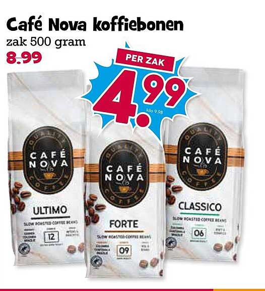 Café Nova koffiebonen zak 500 gram