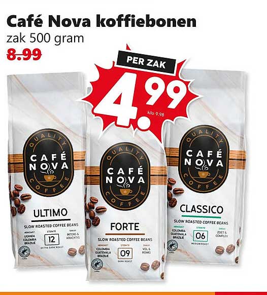 Café Nova koffiebonen zak 500 gram
