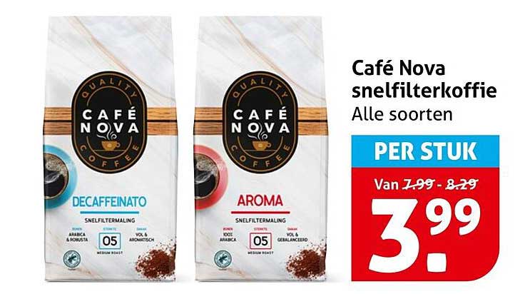Café Nova snelfilterkoffie Alle soorten PER STUK