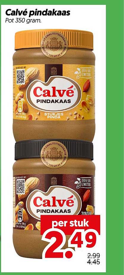 Calvé pindakaas Pot 350 gram. per stuk