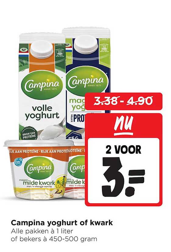 Campina yoghurt of kwark