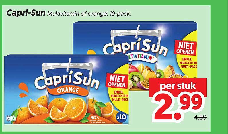 Capri-Sun Multivitamin of orange. 10-pack.