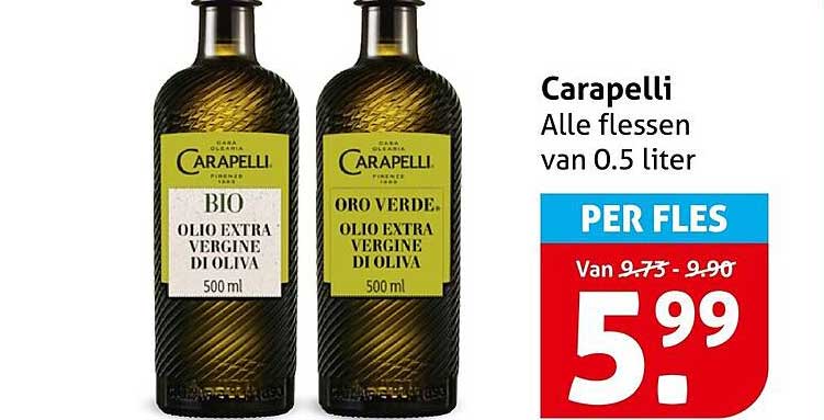 Carapelli Alle flessen van 0.5 liter PER FLES
