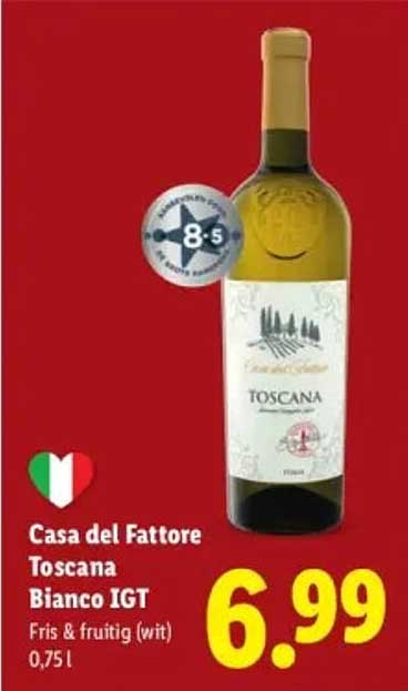 Casa del Fattore Toscana Bianco IGT Fris & fruitig (wit) 0,75 l