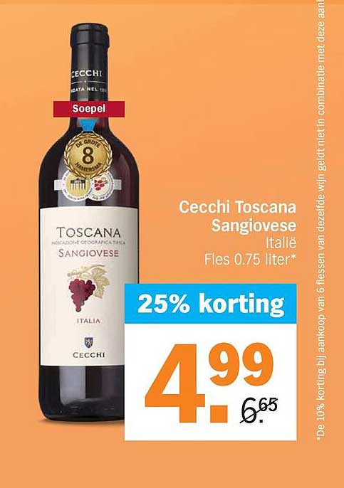 Cecchi Toscana Sangiovese Italië Fles 0.75 liter* 25% korting