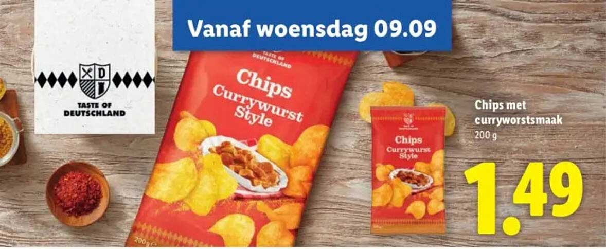 Chips met curryworstsmaak 200 g