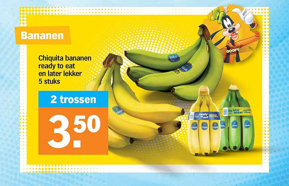Chiquita bananen ready to eat en later lekker 5 stuks 2 trossen
