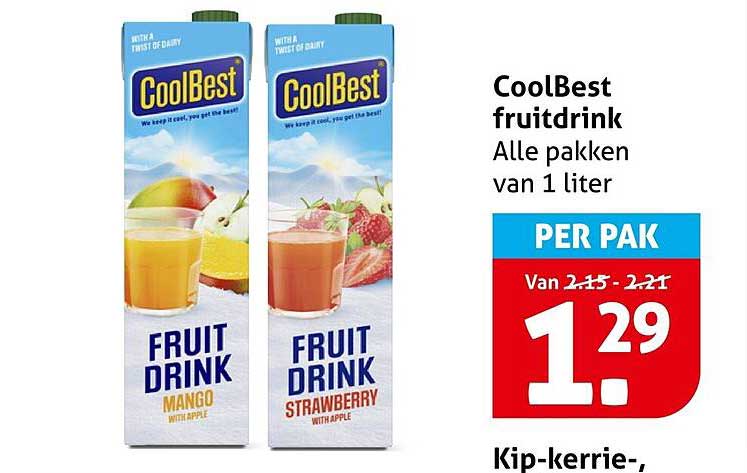 CoolBest fruitdrink Alle pakken van 1 liter PER PAK